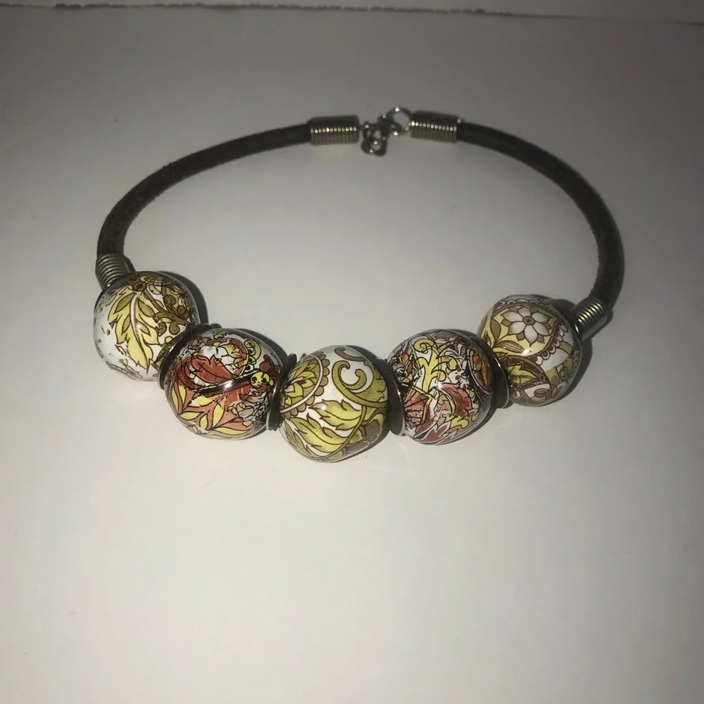 Choker large Venetian hand made beads vintage seventies colors cool on your neck